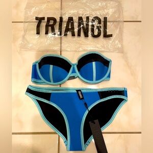 Womens Blue TRIANGL Bathing suit set Size XS Strapless​